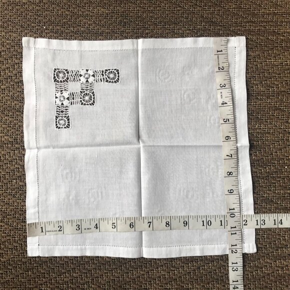 VTG White Cotton Tea Towel Lot #15 Intricate Embroidery 12 X12 Farmhouse Cottage - Picture 4 of 10